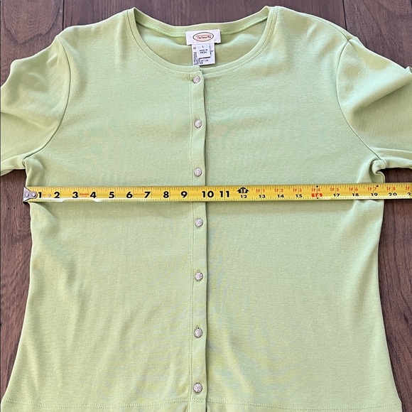 Talbots Light Green Button Front LS Cardigan Sweater - Picture 5 of 8